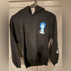 Kids Black Hoodie with Blue Graphic